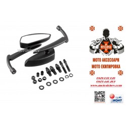 МОТОЦИКЛЕТНИ МЕТАЛНИ ЧЕРНИ МАТОВИ ОГЛЕДАЛА ЗА CUSTOM,CHOPPER,CRUISER.