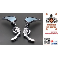 МОТОЦИКЛЕТНИ ХРОМИРАНИ ОГЛЕДАЛА С ЧЕРЕПИ ЗА Chopper Bobber Cruiser